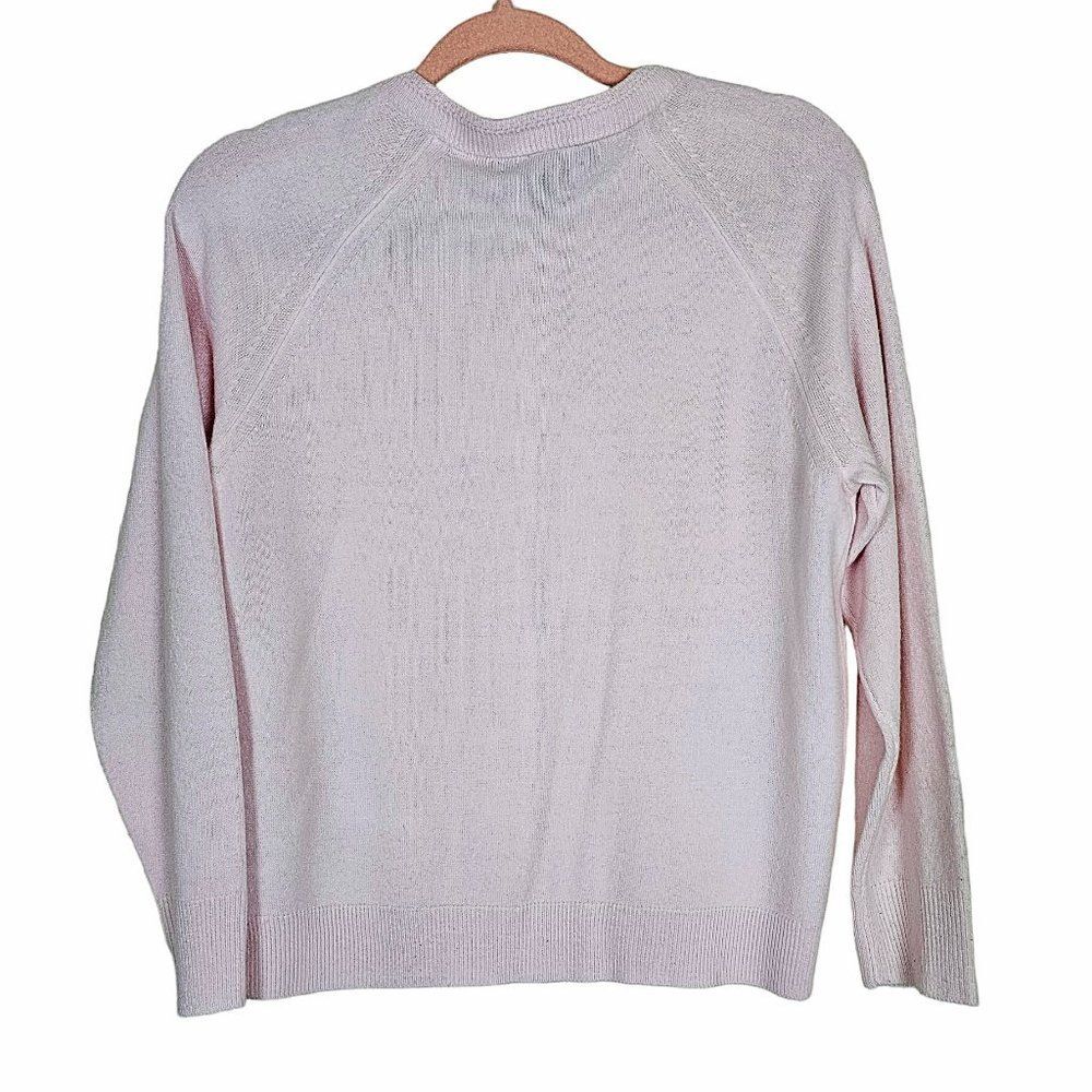 VINTAGE DESIGNERS ORIGINALS LUXELON BABY PINK CARDIGAN Size PM - Picture 2 of 6